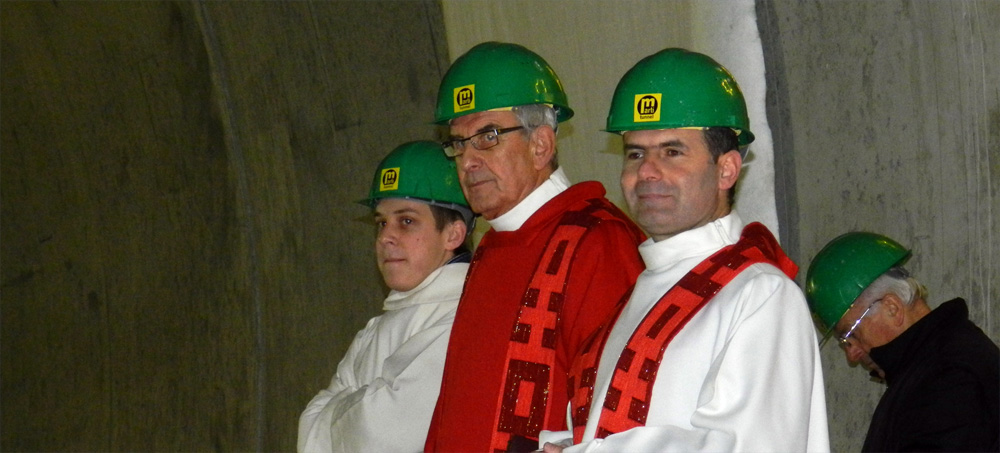 Sainte Barbe 2011, messe dans le tunnel de Graitery